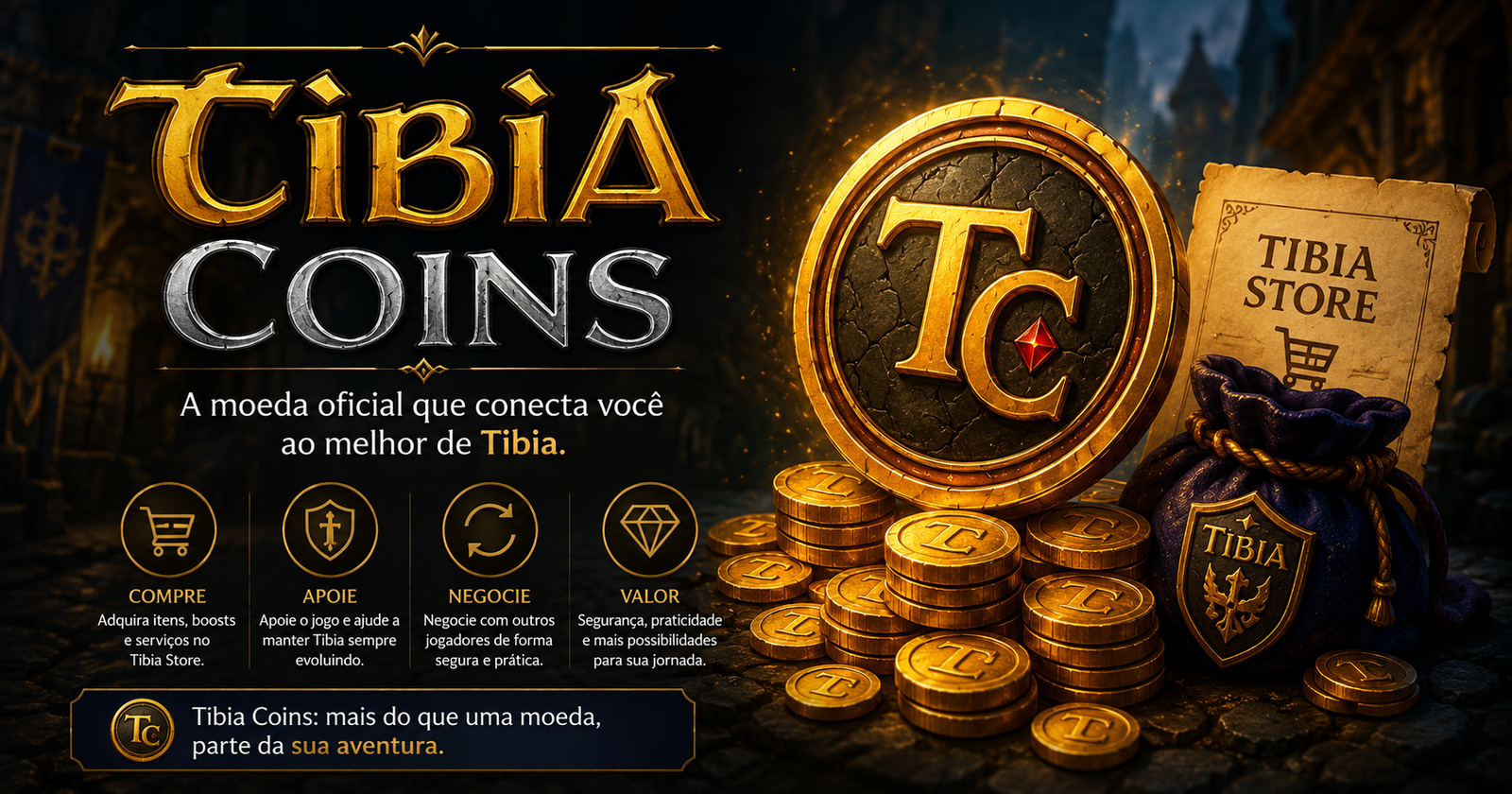 Conheça as Tibia Coins